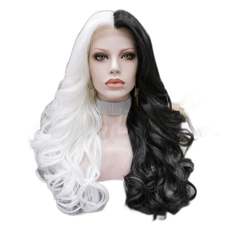 Sara Castique Half White Half Black Lace Front Wig
