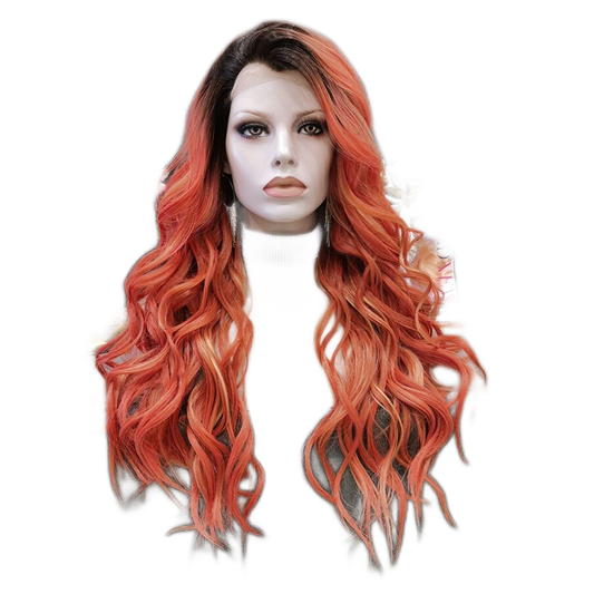 Emme Vention Orange Red Lace Front Wig