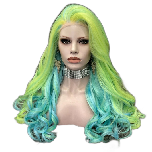 Sue Pernova Green Blue Lace Front Wig