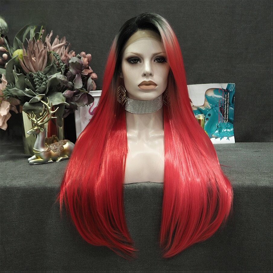 Poppy Lerry Ombre Red Lace Front Wig