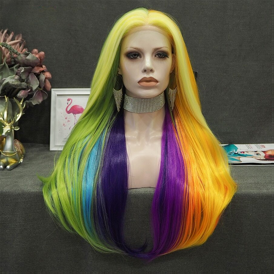 Noctilucent Rainbow Lace Front Wig