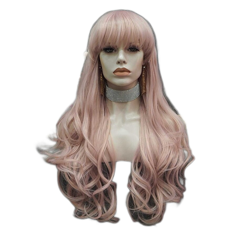 Eve Ville Pink Lace Front Wig With Bangs