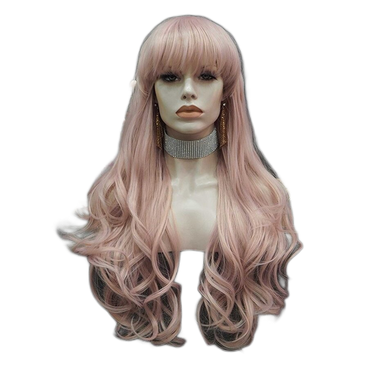 Eve Ville Pink Lace Front Wig With Bangs