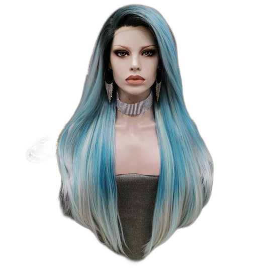 Adda Miration Ombre Blue Grey Lace Front Wig