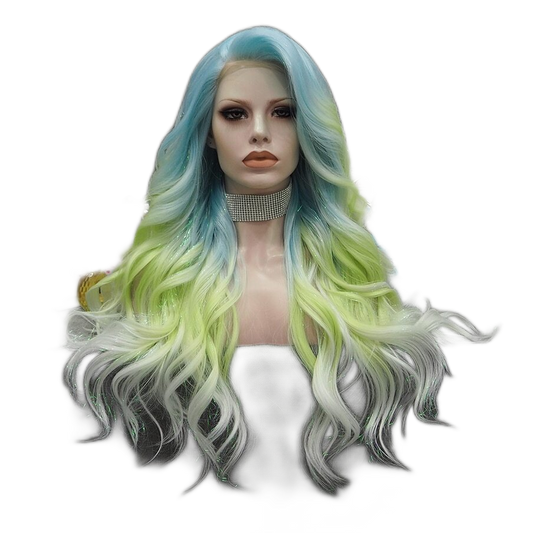 Poppy Larr Ombre Blue Lace Front Wig