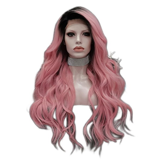 Kaye Bye Dark Root Pink Lace Front Wig