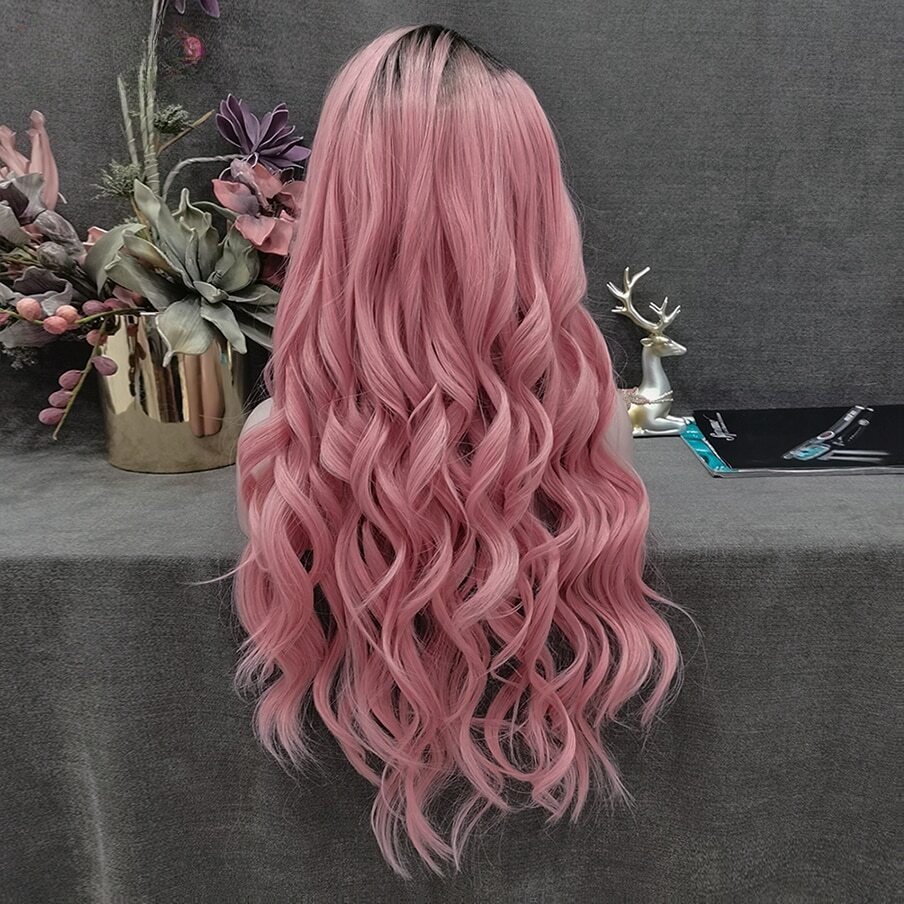 Kaye Bye Dark Root Pink Lace Front Wig