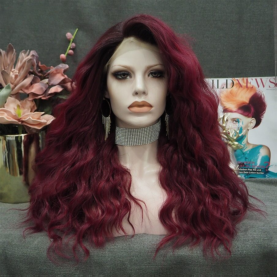 Emme Vention Dark Red Lace Front Wig