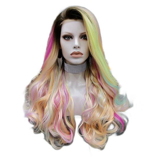 Holly Wood Pink Orange Lace Front Wig