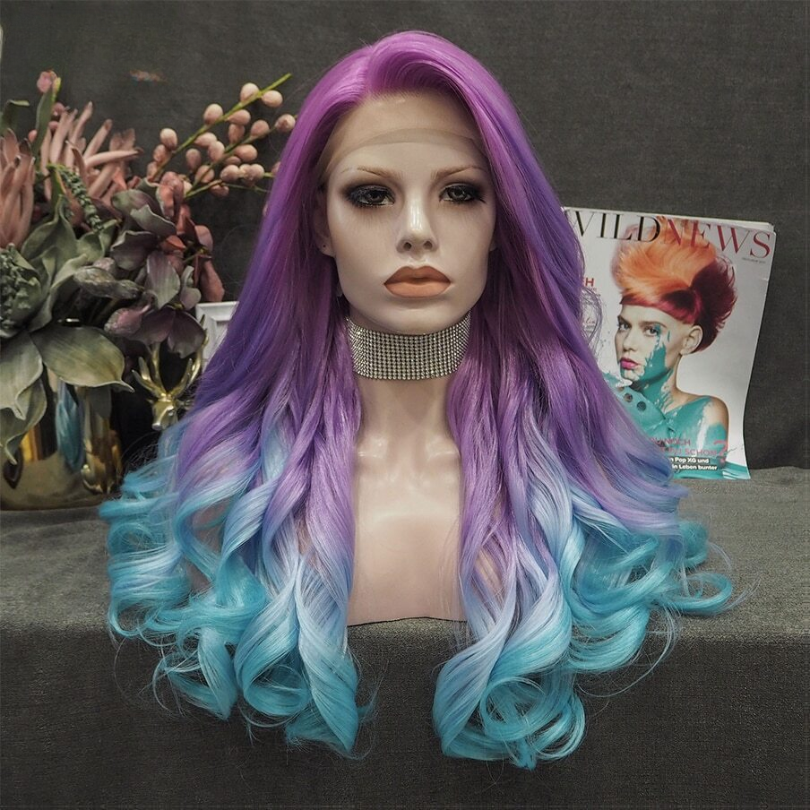 Jessica Wild Ombre Purple Blue Lace Front Wig