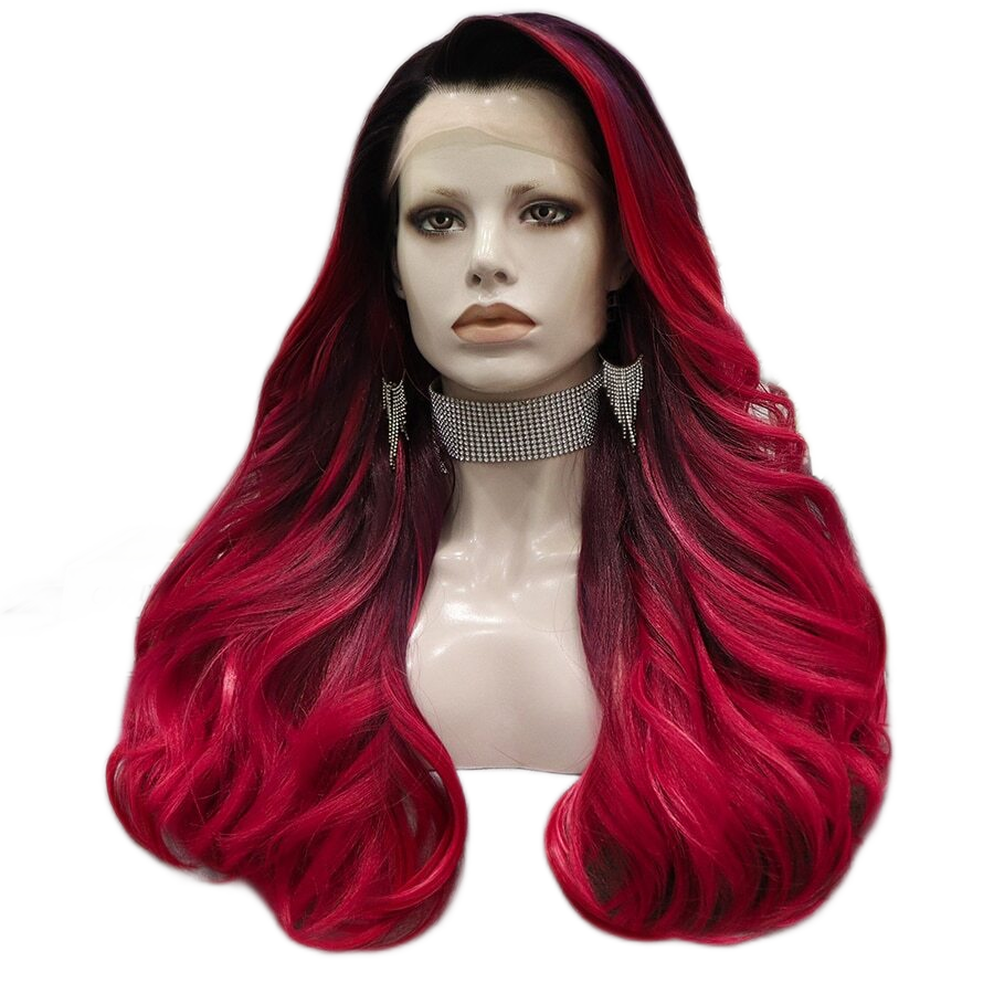 Sherry Vine Ombre Red Black Lace Front Wig