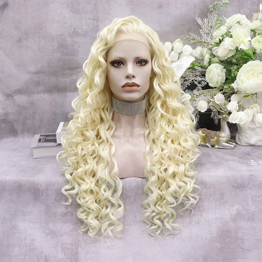 Hedda Hair Platinum Blonde Lace Front Curly Wig