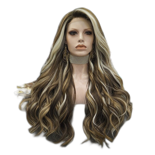Su Blime Brown Mixed Blonde Lace Front Wig