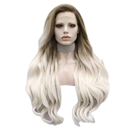 Faye Lacious Ombre Brown White Lace Front Wig