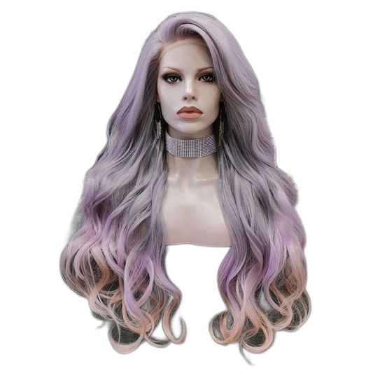 Queen Stephanie Ombre Purple Pink Wig