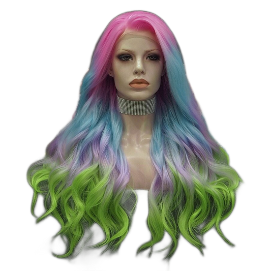 Queen Hattie Blue Green Wig