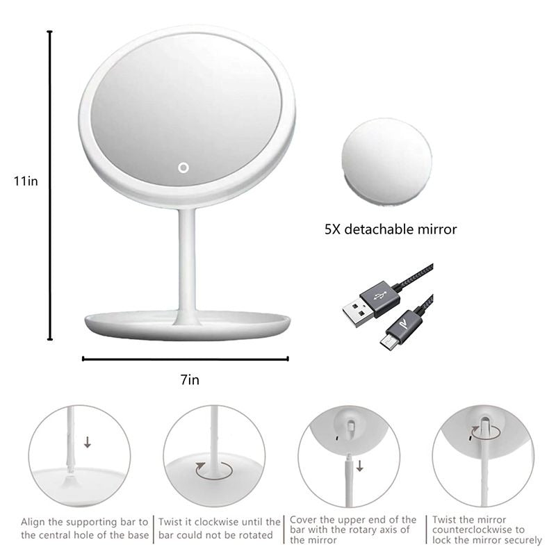 LED Makeup Mirror With Light Lamp