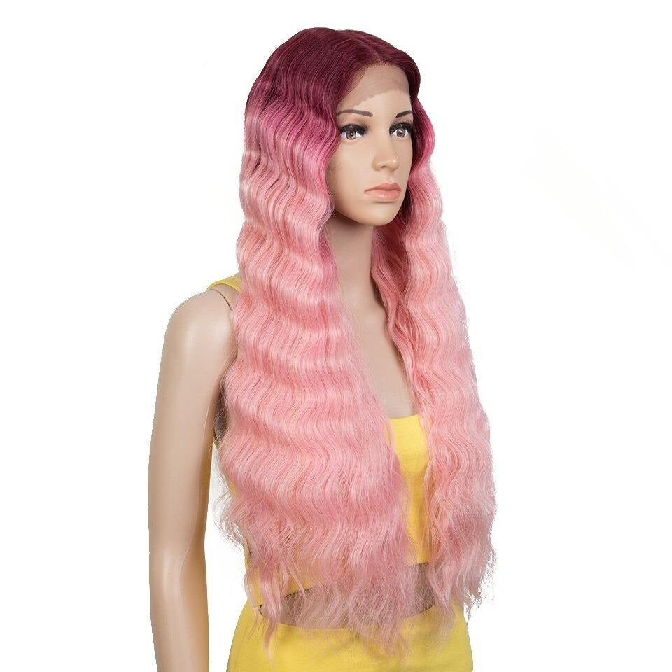 Alison Wonder Long Wavy Pink Wig
