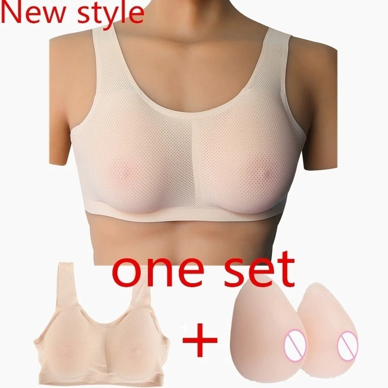 Crossdressing Bra with Silicone Breast Forms