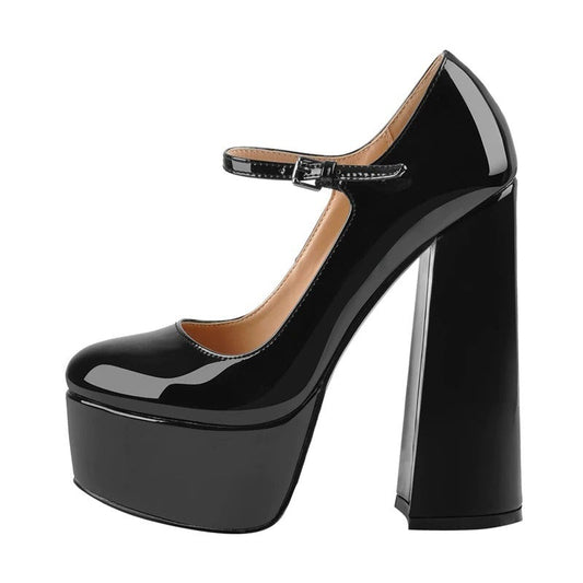 Mary-Jane Platform Chunky Heels