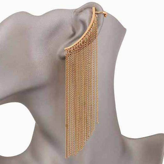 Long Tassel Chain Ear Cuff Clip Earring (1 Pcs)