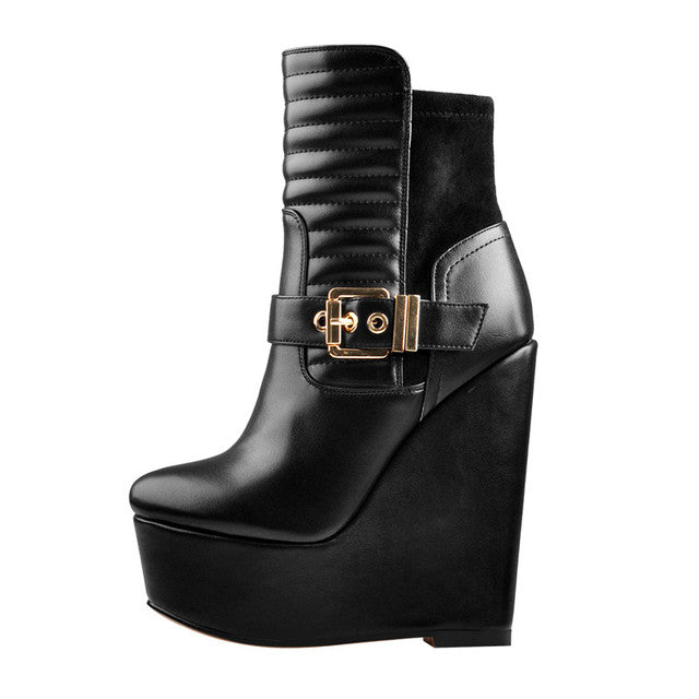 Mona More Wedge Ankle Boots