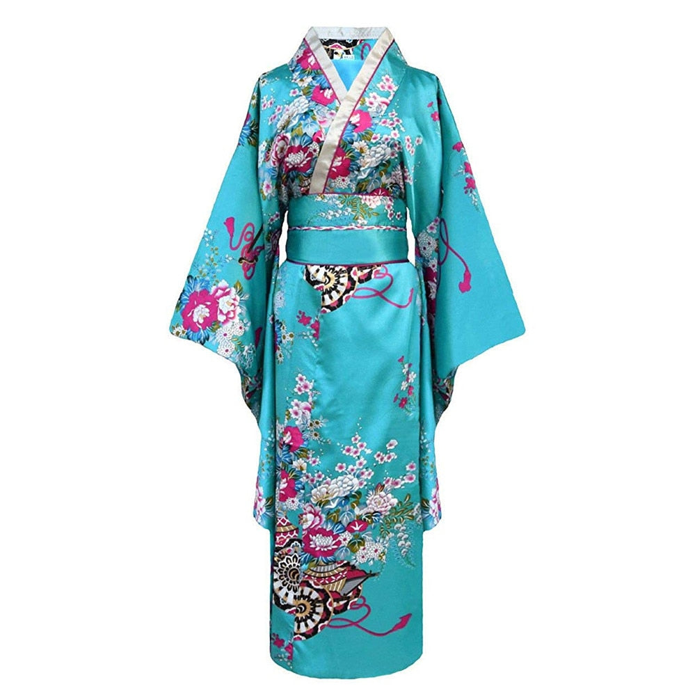 Japanese Satin Kimono Gown