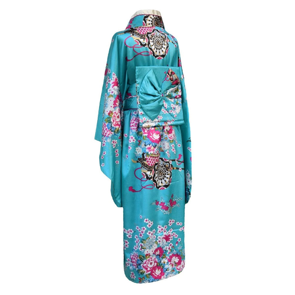 Japanese Satin Kimono Gown