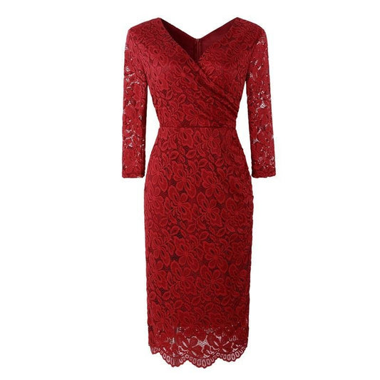 Rey Markeble Floral Lace Pencil Dress