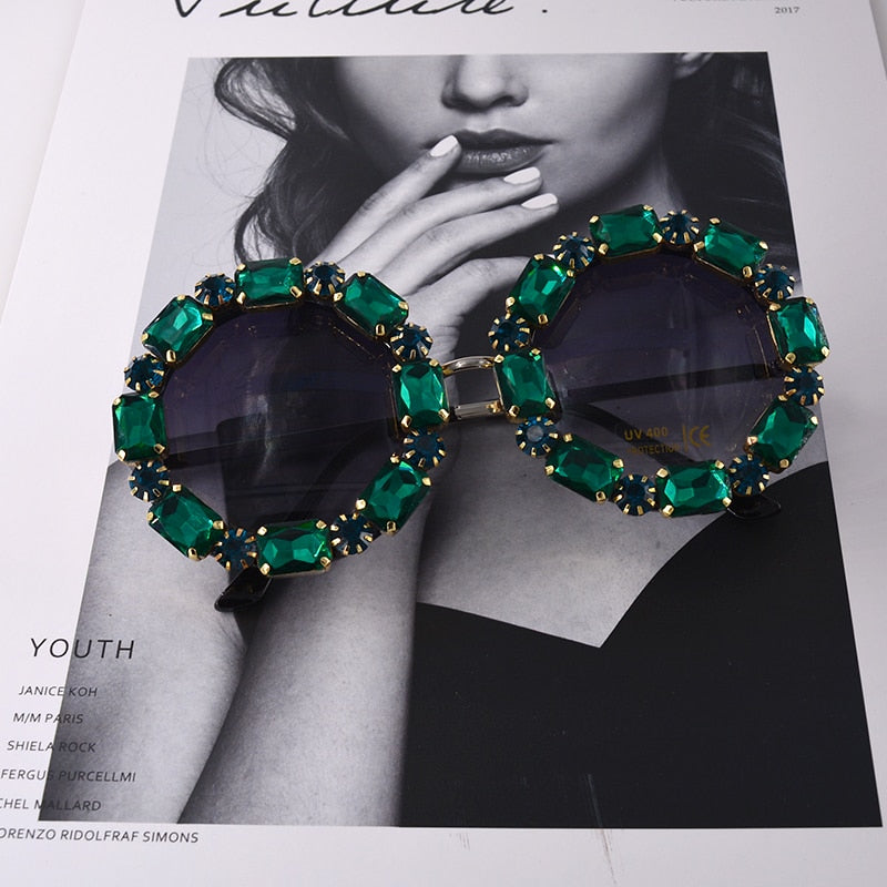 Vivi Venus Green Crystals Sunglasses
