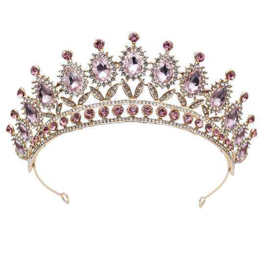 Joye Ryde Pink Crystal Tiara Crown