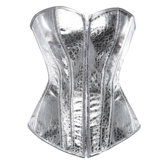 Slay the Stage: Lyra Kall Silver Sequin Corset - Unleash Your Inner Diva!
