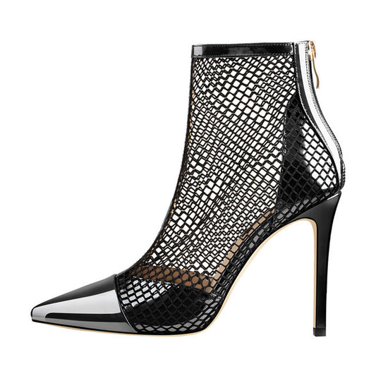 Sia Later Fishnet Ankle Booties