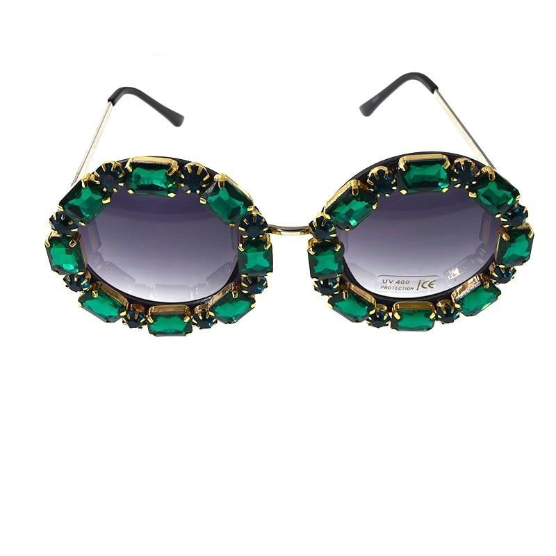 Vivi Venus Green Crystals Sunglasses – The Drag Queen Store