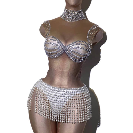 Lulu LaBye Tassel & Pearls Bodysuit