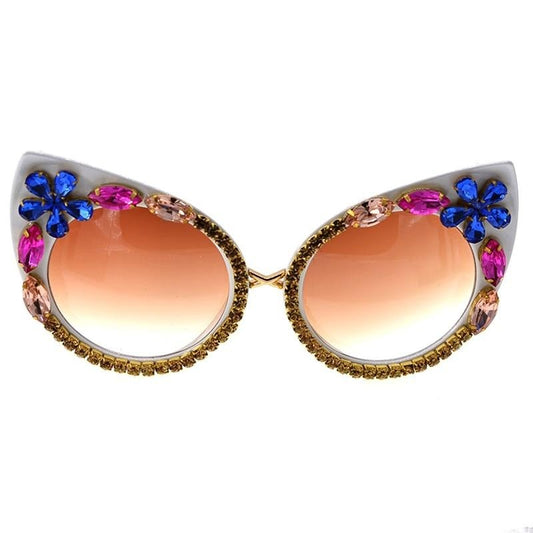 Belle Icoza Rhinestone Cat Eye Sunglasses