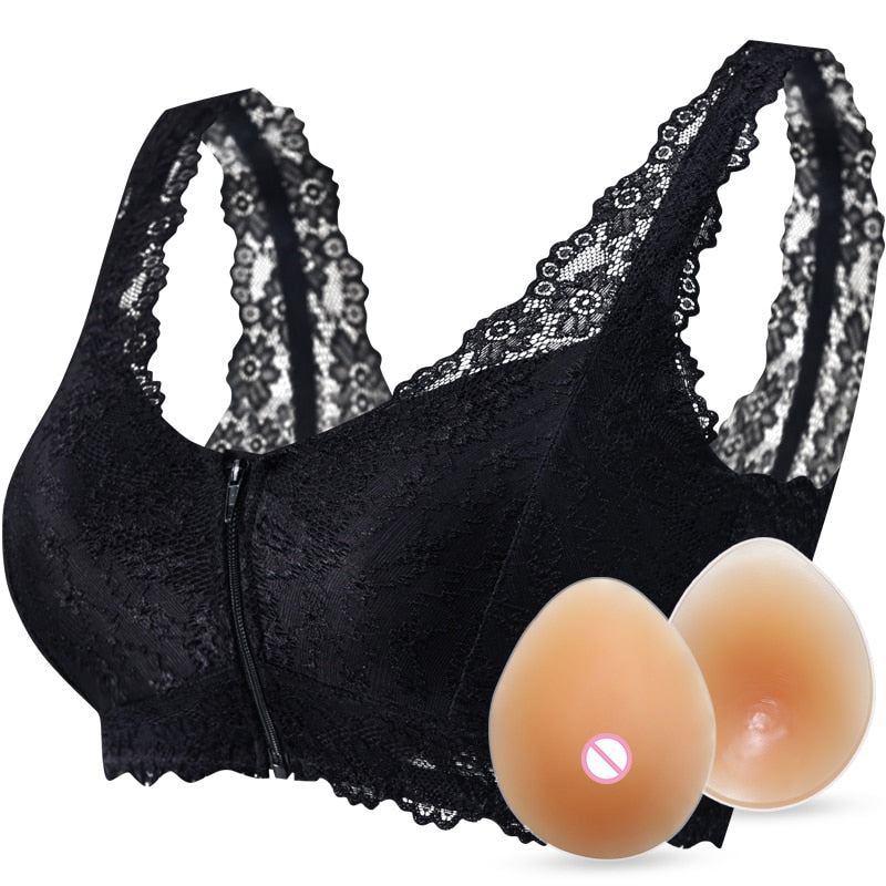 Lace Bra & Breast Form Set
