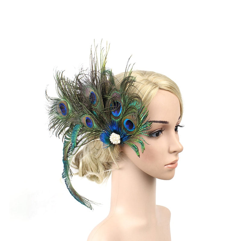 Peacock Feather Fascinator Clip Headpiece