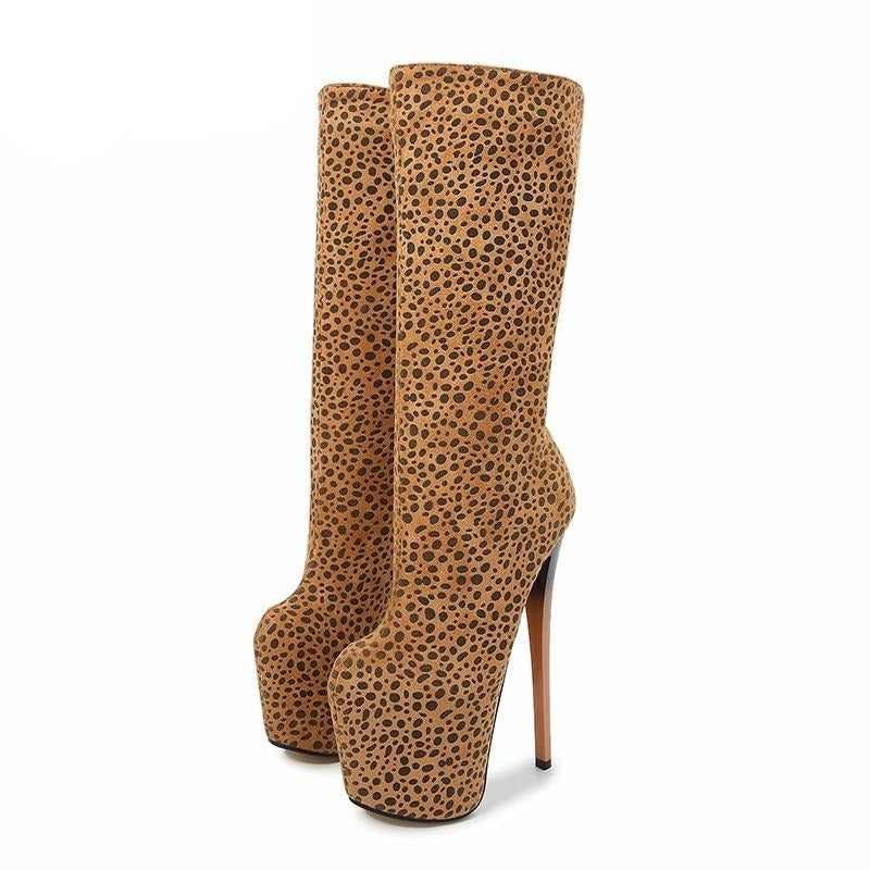 Cleo Patrix 20cm Leopard Print Boots