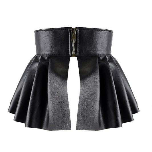 Mary Malade Fierce Leather Peplum Skirt Belt – Slay the Stage in Dramatic High-Waist Glam!