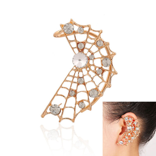 Hollow Cobweb Rhinestone Cuff Earring (Left Ear)
