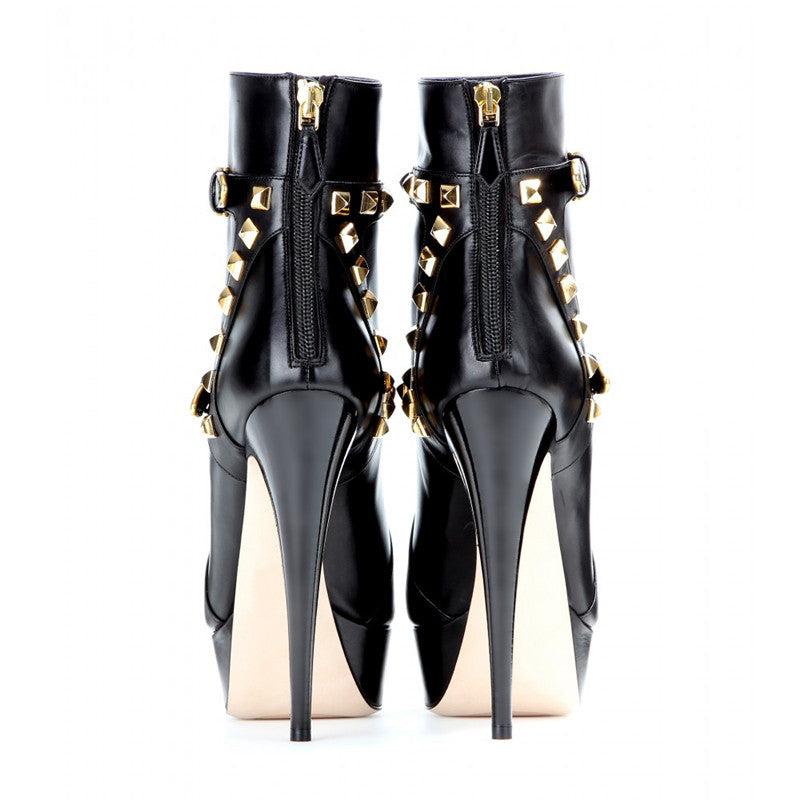 Paige Turner Rivet Platform Ankle Boots