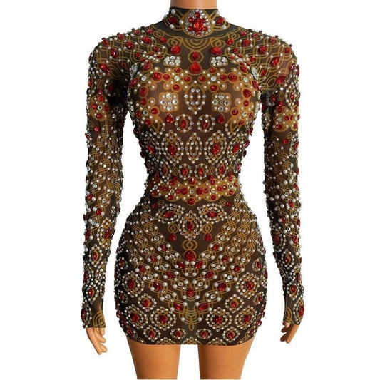 Lunaye Clipse Rhinestone Dress
