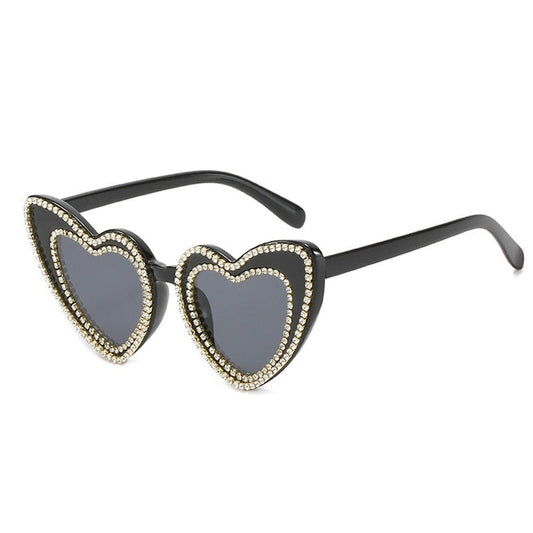 Tye Gress Rhinestone Heart Sunglasses
