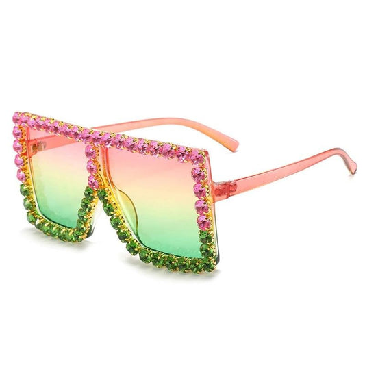 Ruby Redd Oversized Square Diamond Sunglasses