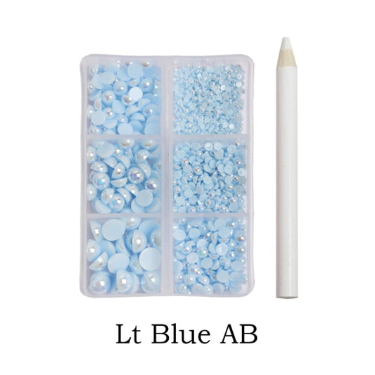 Lt Blue Mixed Size Rhinestones Set (1000 Pcs)
