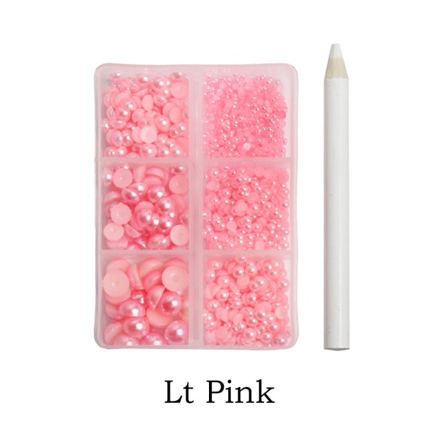Lt Pink Mixed Size Rhinestones Set (1000 Pcs)
