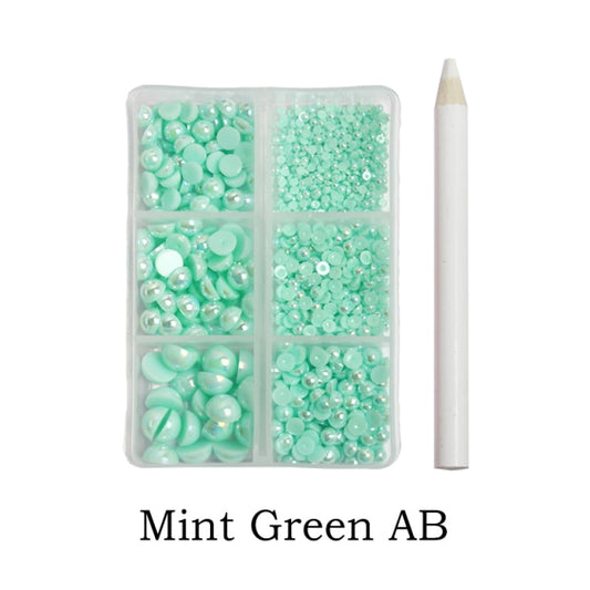 Mint Green Mixed Size Rhinestones Set (1000 Pcs)
