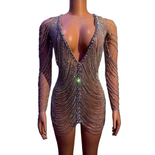 Eve Forric Crystal Mesh Dress
