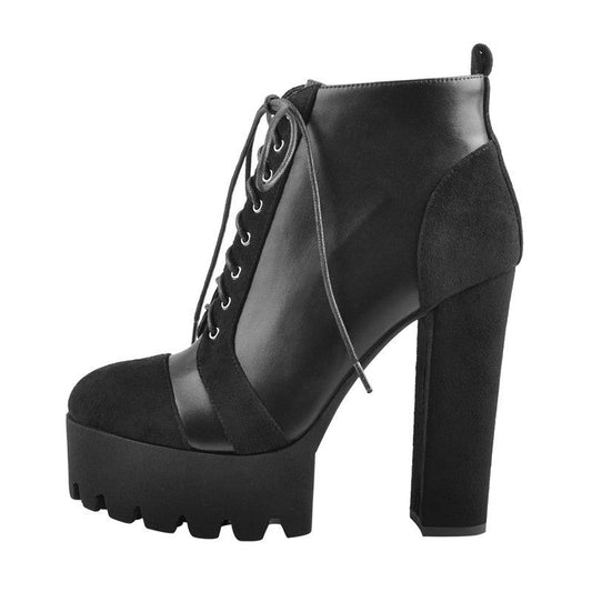 Kaia Cayenne Platform Flock Boots